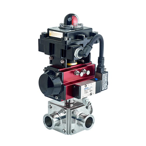 Pneumatic electromagnetic explosion-proof regulated square three-way ball valve Pneumatic electromagnetic explosion-proof regulated square three-way ball valve