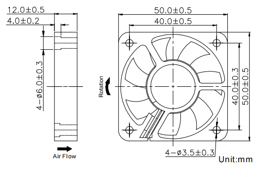 Axial Fan 50*50*10mm