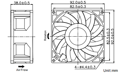 EC series Boosting Fan 92*92*38mm