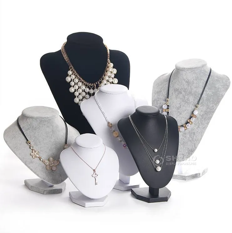 Manufacturer Jewelry Necklace Brushed Pu Leather Bust Display Guangzhou Shero