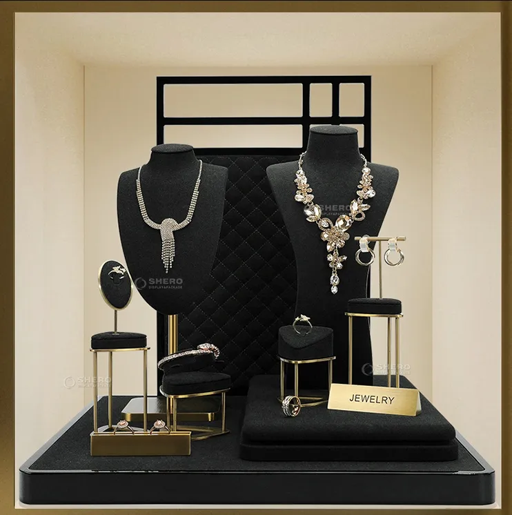 High Quality Metal Earring Bangle Display Stand Necklace Set