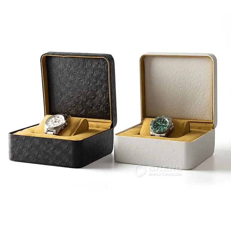 Luxury Watch Box Storage Packaging Box Watch Display Box for Wristwatch Faux Leather Pu Leather Acceptable Customized