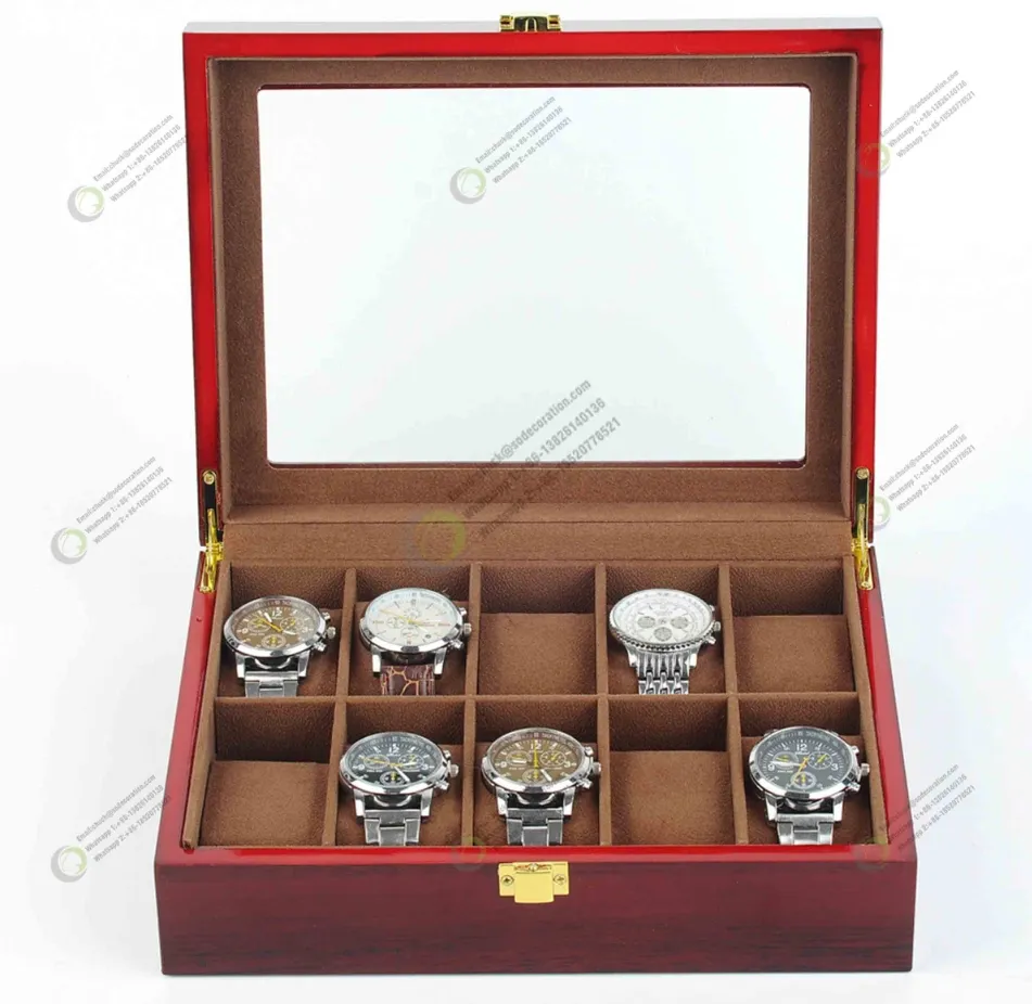 Wholesale Custom Logo Luxury 10 Slots Wooden Watch Storage Box