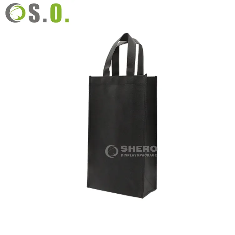 High Quality Non Woven Bag Eco Friendly Wine Gift Package Tall Shopping Tote Bag With Custom Logo