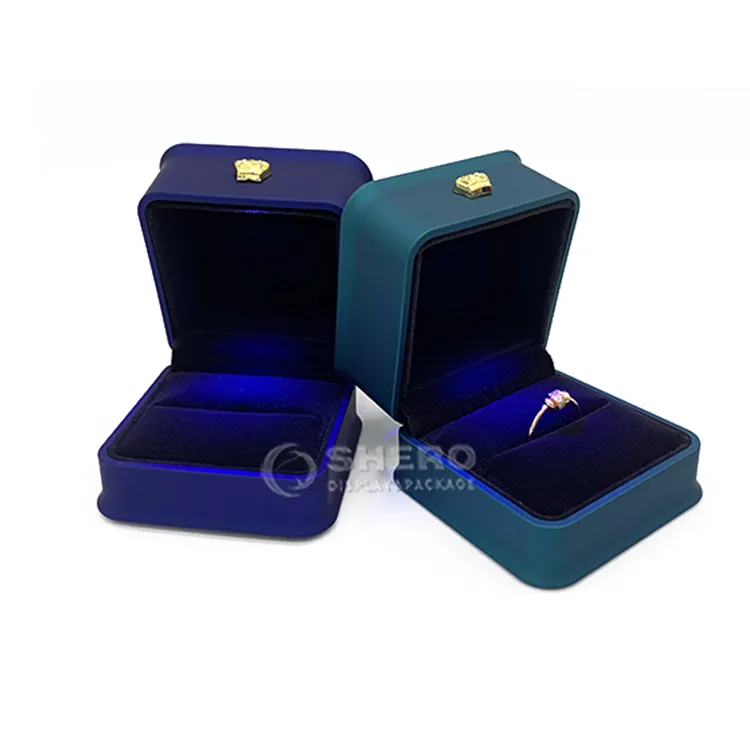 Colorful PU Leather high-end jewelry boxes packaging Wholesale Custom Ring Box With Logo Jewelry box