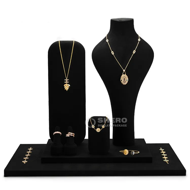 Metal Displays Set Jewelry Shop Showcase Ring Pendant Display