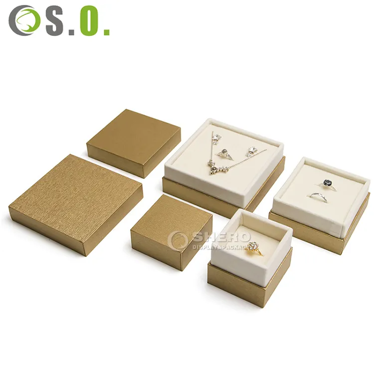 Shero Wholesale Cardboard Jewelry Box Packaging Jewelry Packing Cover Box Velvet Boxes For Ring