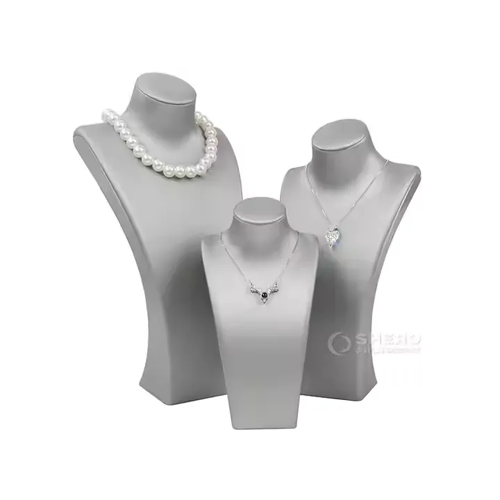 SHERO Wholesale Jewellery Prop Pendant Bust Mannequin Holder Neck Necklace Black Velvet Jewelry Display Bust