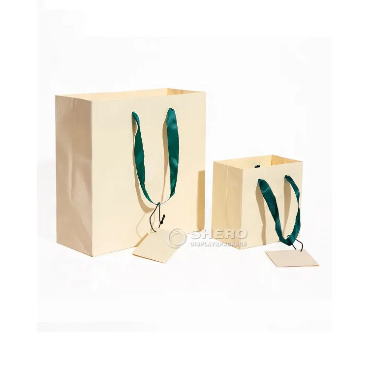 Luxury Custom Shopping Gift Package Bag with Name Card Brand Name Logo Printing Paper Bag