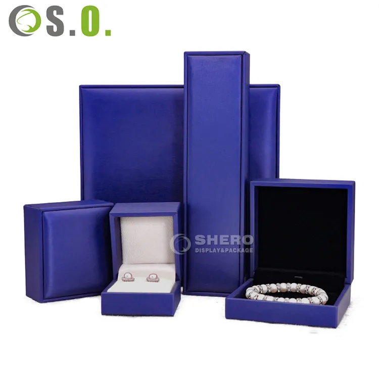 Custom black PU Leather necklace jewelry Box bracelet luxury jewelry box packaging