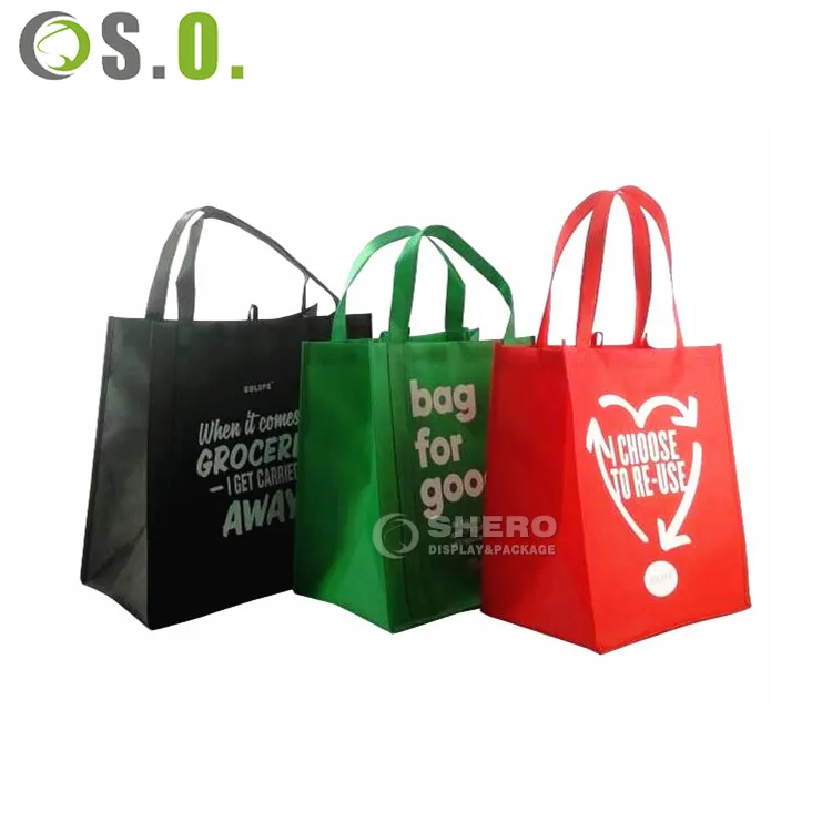 Custom Logo Print Promotional Non-woven Bags with Zipper Supermarket Non Woven Recyclable Shopping Bag