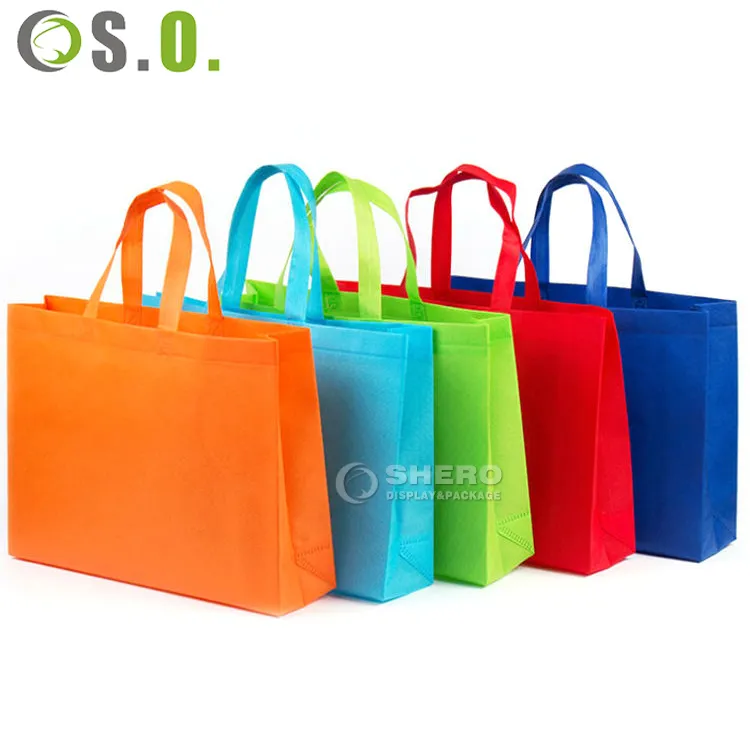 Eco Friendly Fabric Customization Printed Packaging Exhibition Promotion Tote Non Woven Logo Shopping Bag