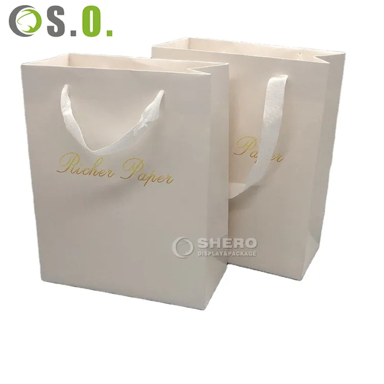 Luxury Wholesale Custom Printed Brand Logo Clothing Retail Gift Shopping Jewellery Paper Bag With Handle