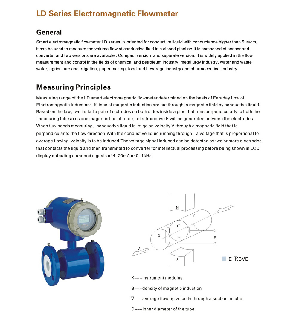 LD series electromagnetic flowmeter