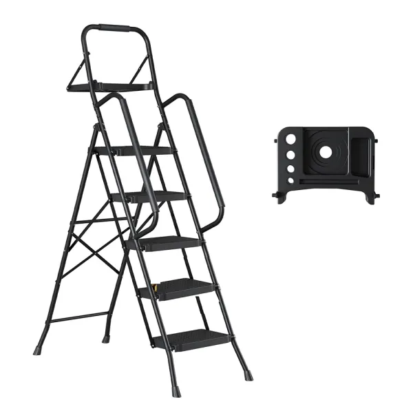 Step Ladder With Safety Rails Grab Handles Portable Foldable Safe Household