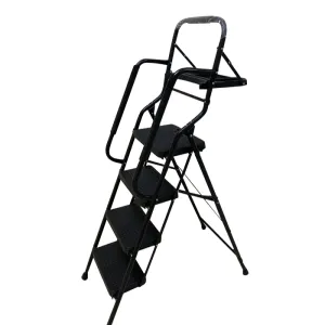 Steel folding ladder with handrail best home ladder CQX804-2T