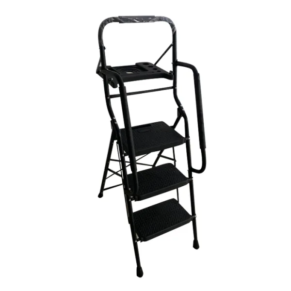 Steel folding ladder with handrail safe indoor step ladde CQX803-2T