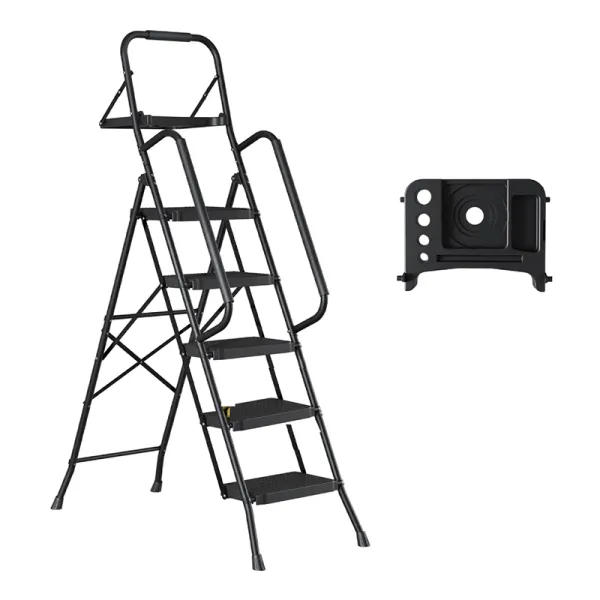 Steel folding ladder with handrail folding step ladder for home CQX905
