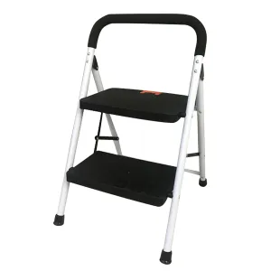 Steel folding ladder with handrail for outdoor work CQX902
