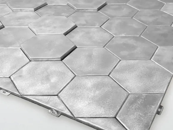 Hexagonal Geometric Aluminum Cladding Panels
