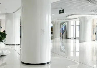 White Smooth Round Seamless Aluminum Column Cover
