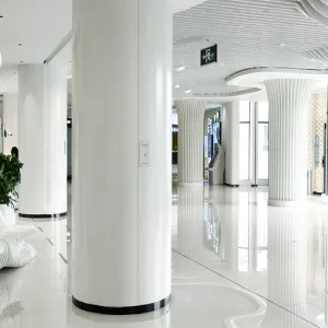 White Smooth Round Seamless Aluminum Column Cover