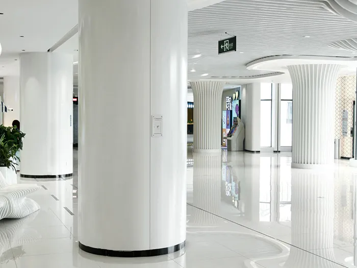 White Smooth Round Seamless Aluminum Column Cover