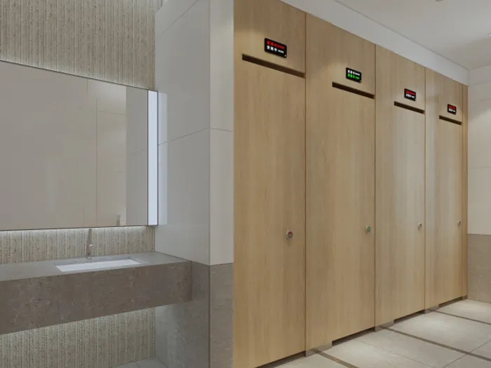 Wood Grain Smart Indicator Steel Toilet Partitions