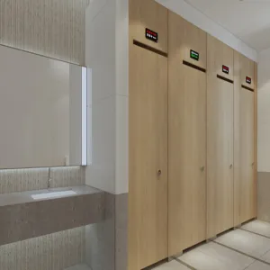 Wood Grain Smart Indicator Steel Toilet Partitions