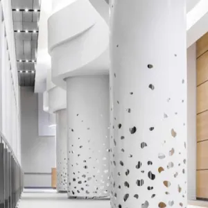 White Round Seamless Aluminum Column Cover