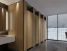 Wood-Grain Office Restroom Steel Partitions