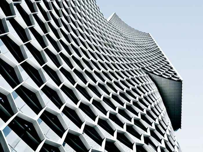 Faceted Geometric Aluminum Facade Panels