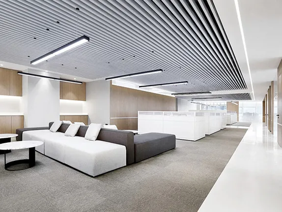 Clip-In Linear Aluminum Baffle Ceiling