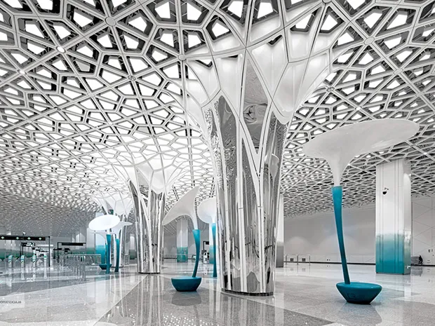 Geometric Aluminum Ceiling Grid Panels