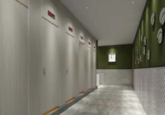 Linear-Texture Steel Toilet Partitions