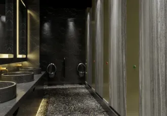 Modern Commercial Restroom Steel Partitions