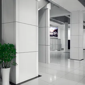 White Square Seamed Aluminum Column Cover