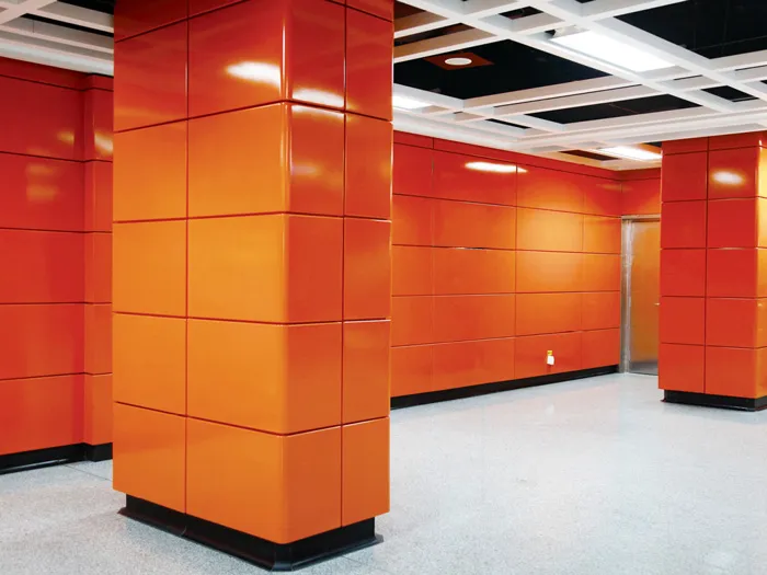 Orange Porcelain Enameled Steel Wall Panels