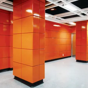 Orange Porcelain Enameled Steel Wall Panels