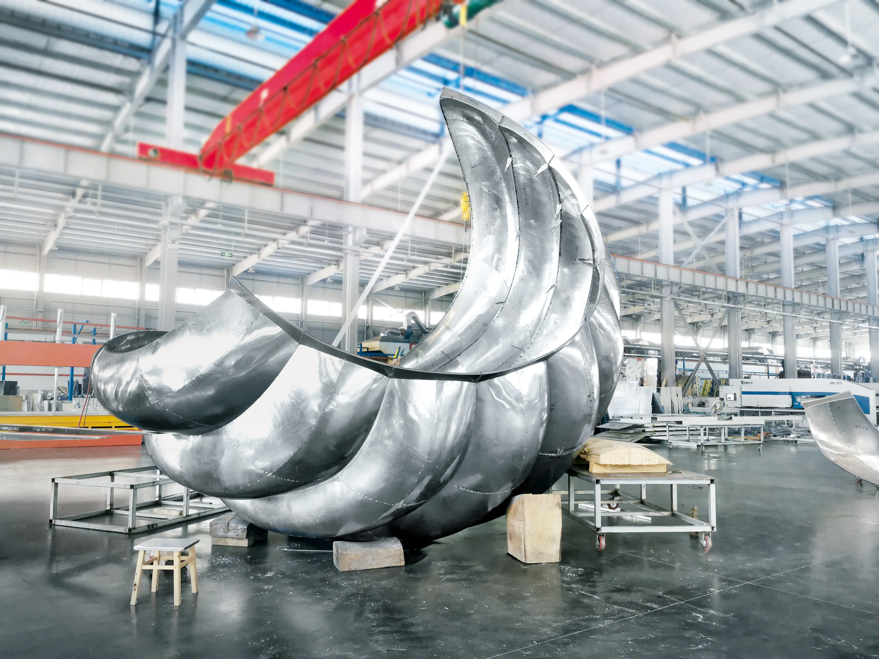 Sculptural Twisted Multi-Curved Aluminum Panel