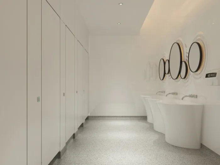Contemporary Public Restroom Steel Partitions