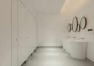 Contemporary Public Restroom Steel Partitions