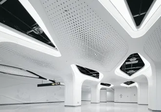 Sculptural Perforated Aluminum Ceiling Panels