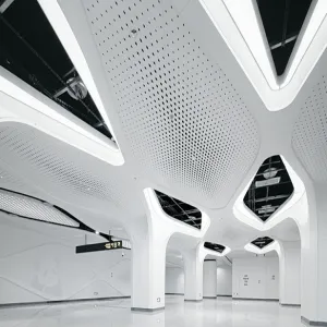 Sculptural Perforated Aluminum Ceiling Panels