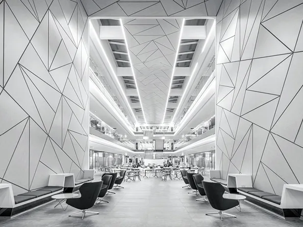 Geometric Faceted Aluminum Wall Panels
