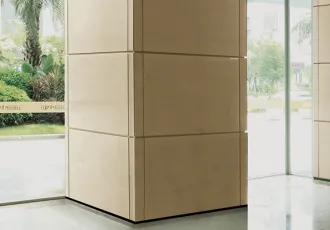 Champagne Square Seamed Aluminum Column Cover