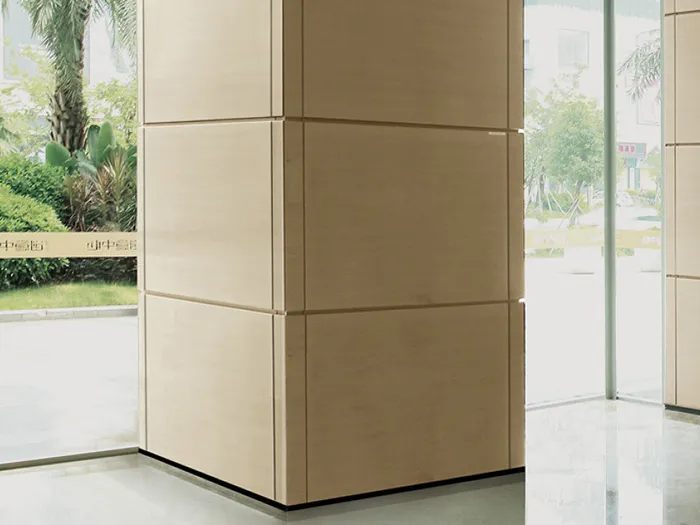 Champagne Square Seamed Aluminum Column Cover