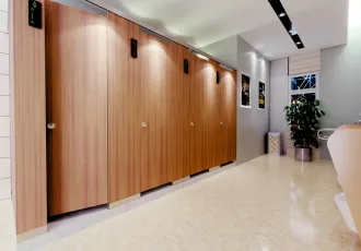 Continuous-Row Steel Toilet Cubicles