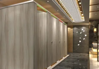 Gray Full-Height Steel Toilet Partitions