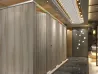 Gray Full-Height Steel Toilet Partitions